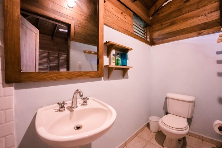 Bathroom sink and mirror at Casa Paraíso